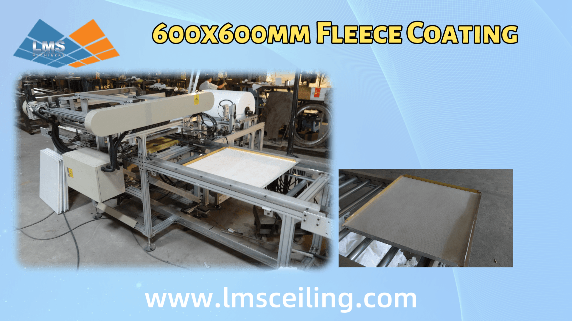 600x600mm Metal Ceiling Tile Fleece Glue Coating Machine