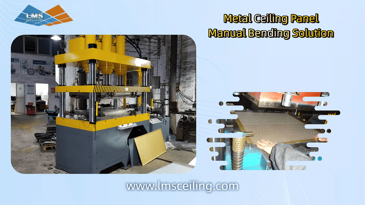 600x1200mm metal ceiling notching and bending opertaion by oil press